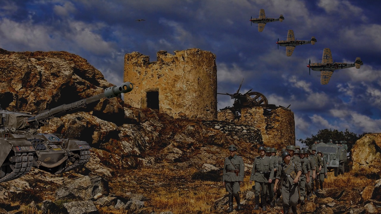 World War II Interactive Trivia or Quiz Session Background Image