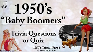 1950's Baby Boomers Interactive Trivia Questions or Quiz Thumbnail Image