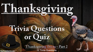 Thanksgiving Holiday Interactive Trivia Questions or Quiz Thumbnail Image