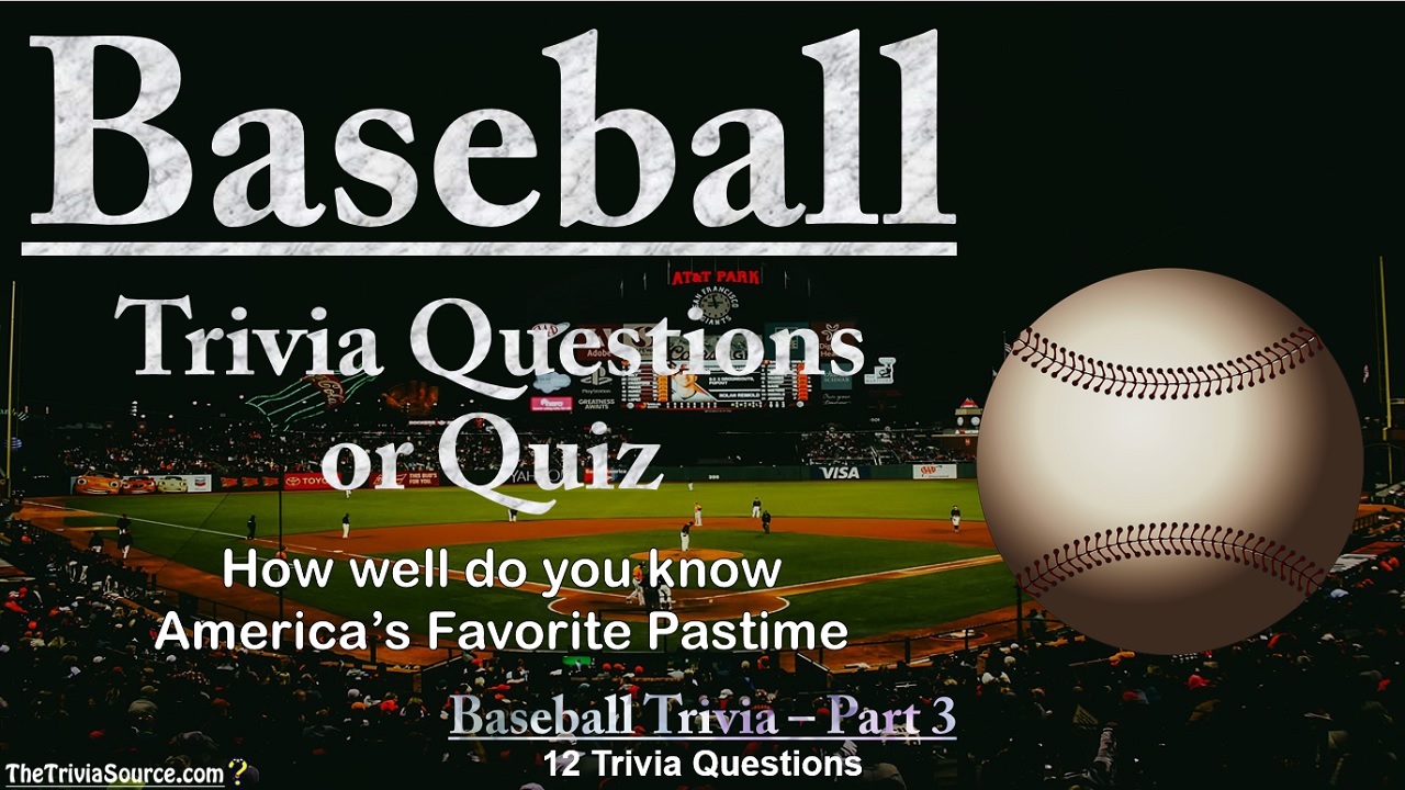Baseball Interactive Trivia Questions or Quiz Thumbnail