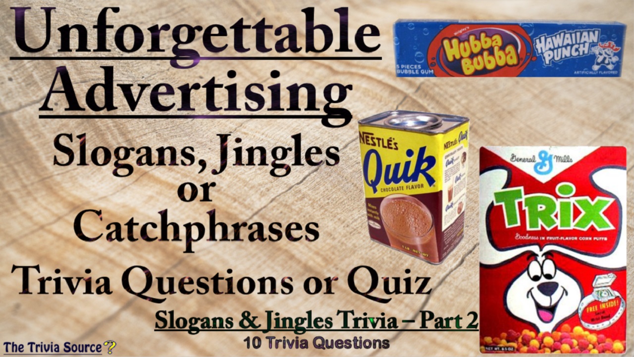 Advertising Slogans Jingles or Catchphrase Trivia Questions or Quiz Thumbnail